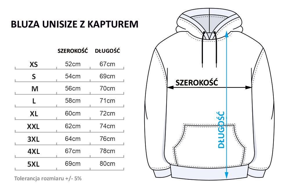 bluza kaptur męska rozmiary